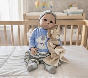 BEBÊ REBORN SILICONE SÓLIDO JOÃO LUCAS REALISTA BEM MOLINHO