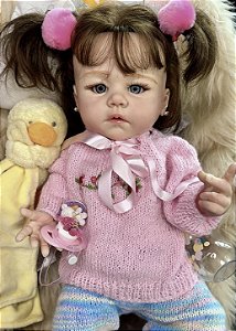 BEBÊ REBORN CORPO DE SILICONE REALISTA LETÍCIA ESCULPIDA A MÃO PODE DAR BANHO