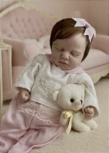 BEBÊ REBORN BONECA SILICONE SÓLIDO JAMILLY REALISTA BEM MOLINHA MAMA E FAZ XIXI