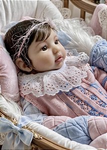 BEBÊ REBORN BONECA MENINA FIORELLA SILICONE SÓLIDO MOLINHO MAMA E FAZ XIXI