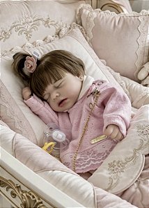 BEBÊ REBORN SILICONE SÓLIDO ORIGINAL MOLINHO CHARLOTTE 35 CM MAMA E FAZ XIXI