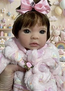 BEBÊ REBORN SILICONE SÓLIDO CANDY REALISTA MAMA E FAZ XIXI
