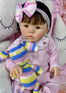 BEBÊ REBORN REALISTA TODA EM SILICONE AMANDINHA FEITA ARTESANALMENTE A MÃO  - Maternidade Mundo Baby Reborn