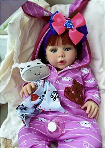 BEBÊ REBORN KAOMA MEGA REALISTA TODA EM SILICONE PODE DAR BANHO