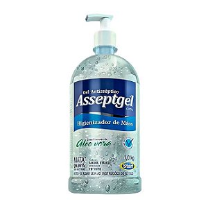 Álcool em Gel Antisséptico Assepgel Aloe Vera Start Quimica  Higenizaor de Mãos 1 kg