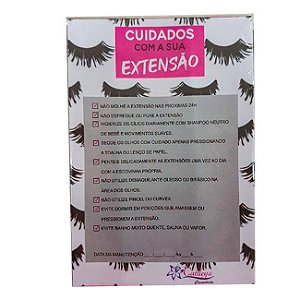 Bloco de Cuidados Cliente Com Sua Extensão de Cílios 50 Folhas