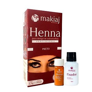 Henna Makiaj para Design Sobrancelha Preto 1,5g + 10ml