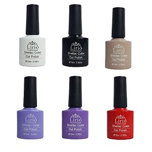 Esmaltes em Gel Uv/Led Lírio 10ml Cores 01 ao 06 - 6 Unidades