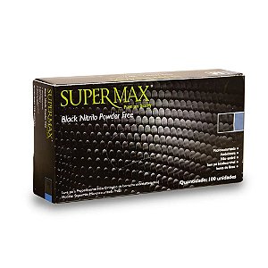 Luva Black Nitrilo Powder Free P SuperMax 100Unds
