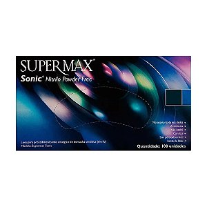 Luva Sonic Nitrilo Powder Free M SuperMax 100Unds