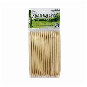 Palito para unha Bambu - ponta/ponta 50 unidades