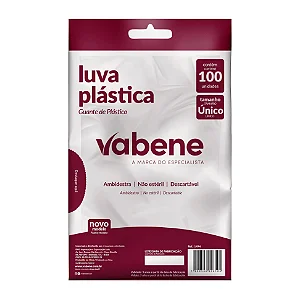Luva Plástica Vabene 100un