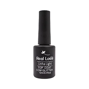 Top Coat Com Glitter 12ml - Real Love