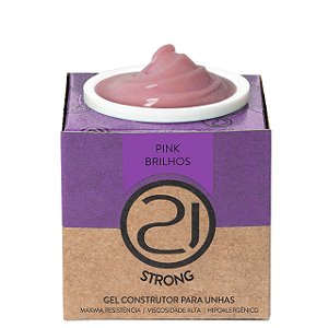 Nails 21 Gel Strong Pink Brilhos 34g