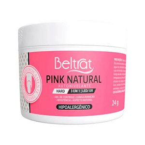 Gel Construtor Autonivelante Pink Natural HARD Beltrat 24g Manicure Alongamento Unhas