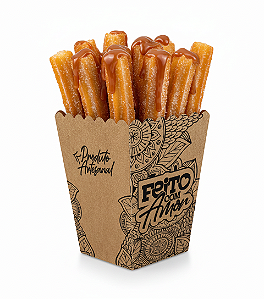 Caixa Kraft para Pipoca e Salgadinhos Feito com Amor G (9x23,5x11,5cm) - Pacote com 50 unidades