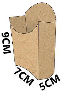 Caixa Batata Frita Kraft M (9x7x5cm) - Pacote com 50 unidades