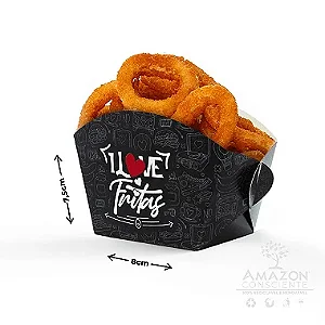 Caixa Fritas I Love Fritas (8x6x7,5cm) - Pacote com 50 unidades