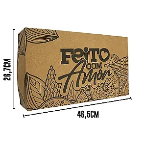 Caixa Kit Feito com Amor c/ Berço Organizador (46,6x27,6x8,5cm) - Pacote com 50 unidades
