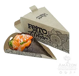 Caixa Multiuso Feito com Amor para Doces e Salgados (17x9,5x7,5cm) - Pacote com 50 unidades