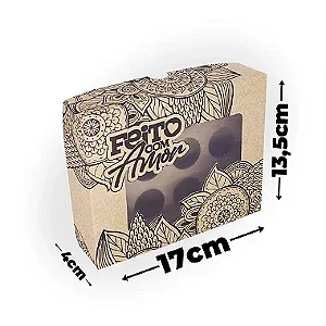 Caixa para 12 Brigadeiros Feito com Amor (17x13,5x4cm) - Pacote com 50 unidades