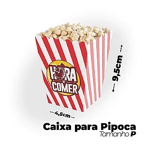 Caixa para Pipoca e Salgadinhos Hora de Comer P (4,5x6x9cm) - Pacote com 50 unidades
