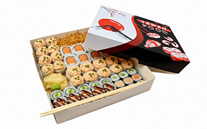 Caixa para Sushi Japan M (20x16x4cm) - Pacote com 50 unidades
