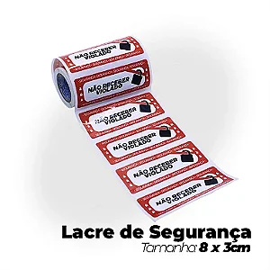 Lacre de Segurança Anti Violação para Delivery (8x3cm) - Rolo com 100 etiquetas