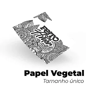 Papel Vegetal Feito com Amor para Embalar e Decorar (33x48cm) - Pacote com 250 unidades