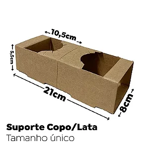 Suporte para Bebidas Copo/Lata (8x5,5x21cm) - Pacote com 50 unidades