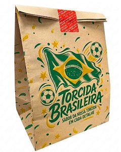 Saco Kraft "Torcida Brasileira" M (22x32x17.5cm) - Pacote com 50 unidades