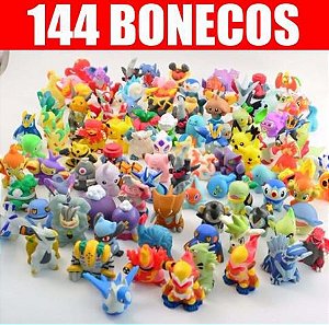 Pokémon 144 Bonecos Miniaturas Coleção Completa com Pikachu