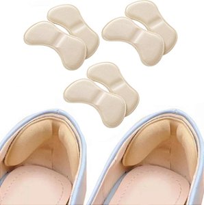 3 Pares de Protetor De Calcanhar Revest Alto Conforto Tênis E Sapatos Cor Nude