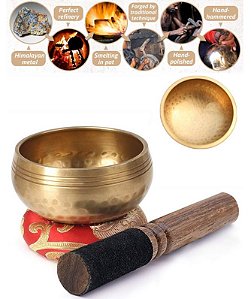 Sino Tibetano Budista Para Meditação - Tigela Budista Dourado