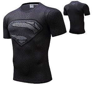 Camisa De Compressão Curta Superman Térmica Uv Fit Moto Luta