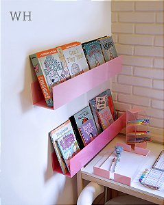 Porta livros infantil rosa chiclete