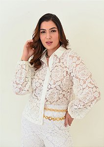 Camisa Em Rendas Branco
