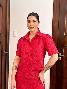 Camisa Linho Laise Vermelho