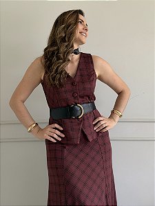 Colete Alfaiataria Xadrez Grunge