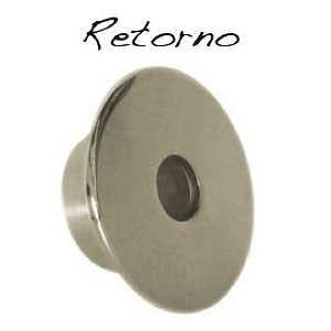 DISPOSITIVO DE RETORNO CRISTAL INOX316L 50mm REDONDO TIPO ENCAIXE