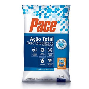 CLORO PACE AÇÃO TOTAL 1KG PARA PISCINAS