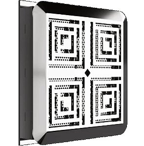 Ralo de Fundo 210x210mm Quadra Anti-Turbilhão de Sobrepor Cristal Inox