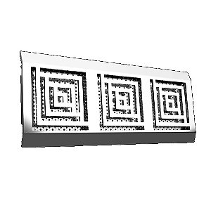 Grelha Modular Central 108x264mm Inox316L Cristal Inox 37265