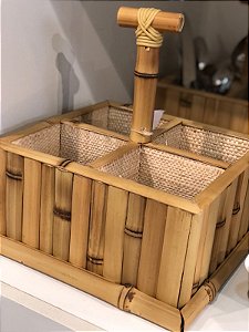 Porta talher bambu