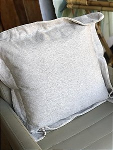 Almofada barrado linho cru