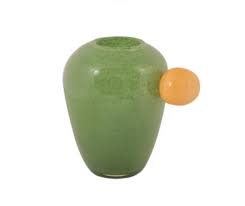 Vaso verde com detalhe amarelo