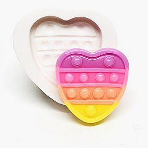 Molde de Silicone Fidget Toy Pop It Coração Pequeno