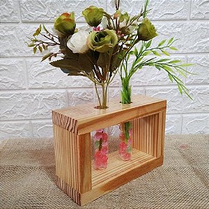 Vaso com 2 Tubos de Ensaio para Flores