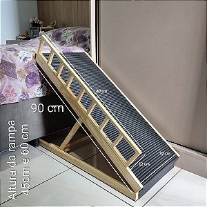 Rampa Pet90 c/ Antiderrapante e Grade (Altura 45cm/60cm)