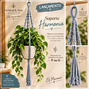 SUPORTE EM MACRAMÉ PARA VASOS DE TODOS OS TAMANHOS (HARMONIA)